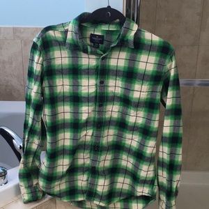 AE green flannel shirt